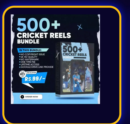 500+ CRICKET REEL BUNDLE
